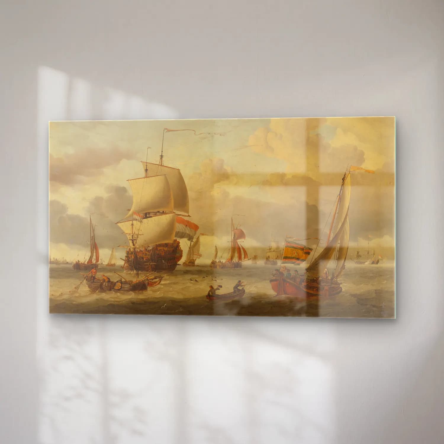 Abraham Storck – The Roads of Enkhuizen cam tablo — sağ açıdan görünüm