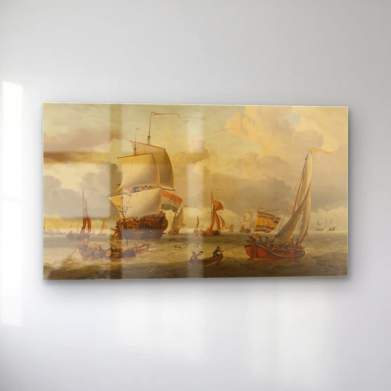 Abraham Storck – The Roads of Enkhuizen cam tablo — sol açıdan görünüm