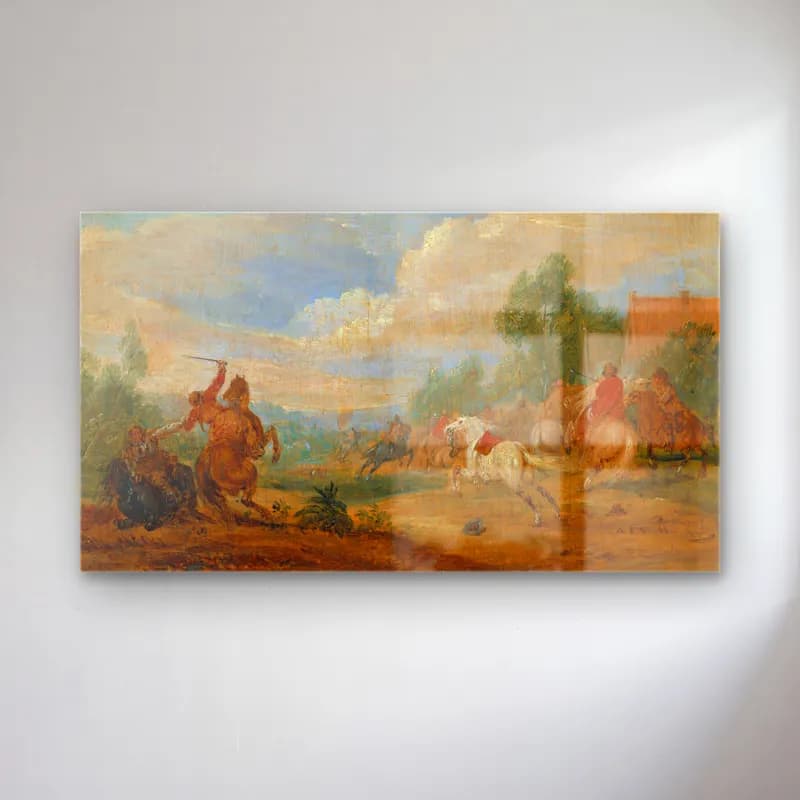 Yağlı Boya Savaş Sahnesi No. 7 cam tablo — Yağlı Boya Savaş Sahnesi No. 7 — yağlı boya savaş sahnesi