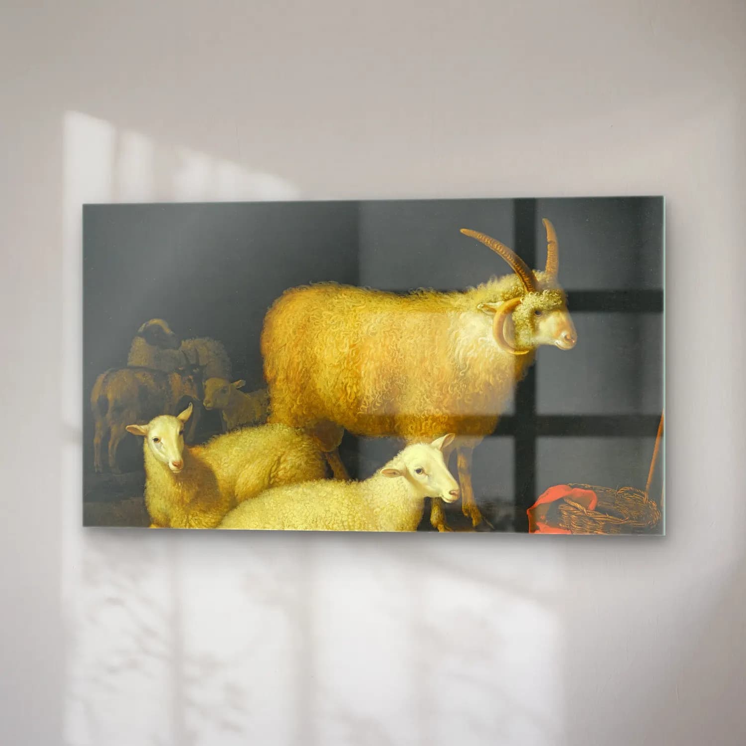 Aelbert Cuyp – A barn interior with a four-horned ram and four ewes, and a… cam tablo — sağ açıdan görünüm
