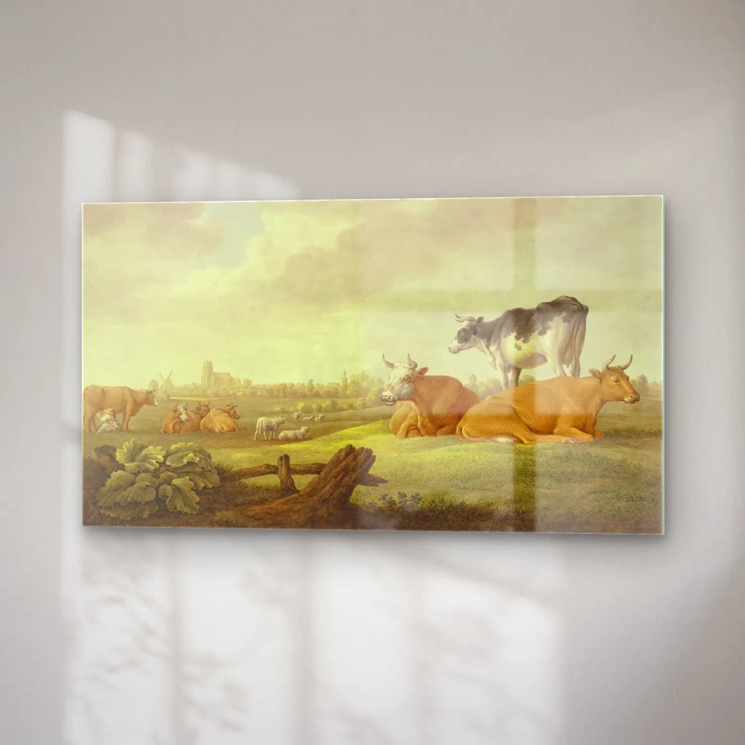 Aelbert Cuyp – Auf einer Wiese Kühe und Schafe, in der Ferne eine Stadt,… cam tablo — sağ açıdan görünüm
