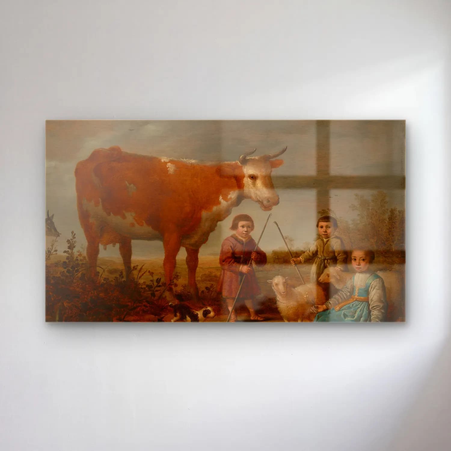 Aelbert Cuyp – Children and a Cow cam tablo — Aelbert Cuyp – Children and a Cow — yağlı boya i̇nek