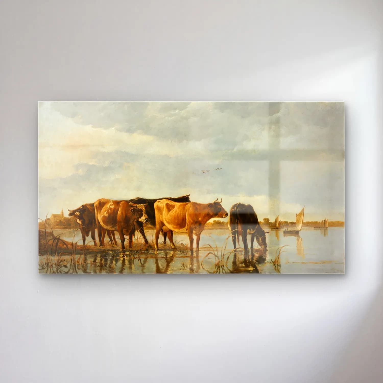 Aelbert Cuyp – Cows in a River cam tablo — Aelbert Cuyp – Cows in a River — yağlı boya i̇nek