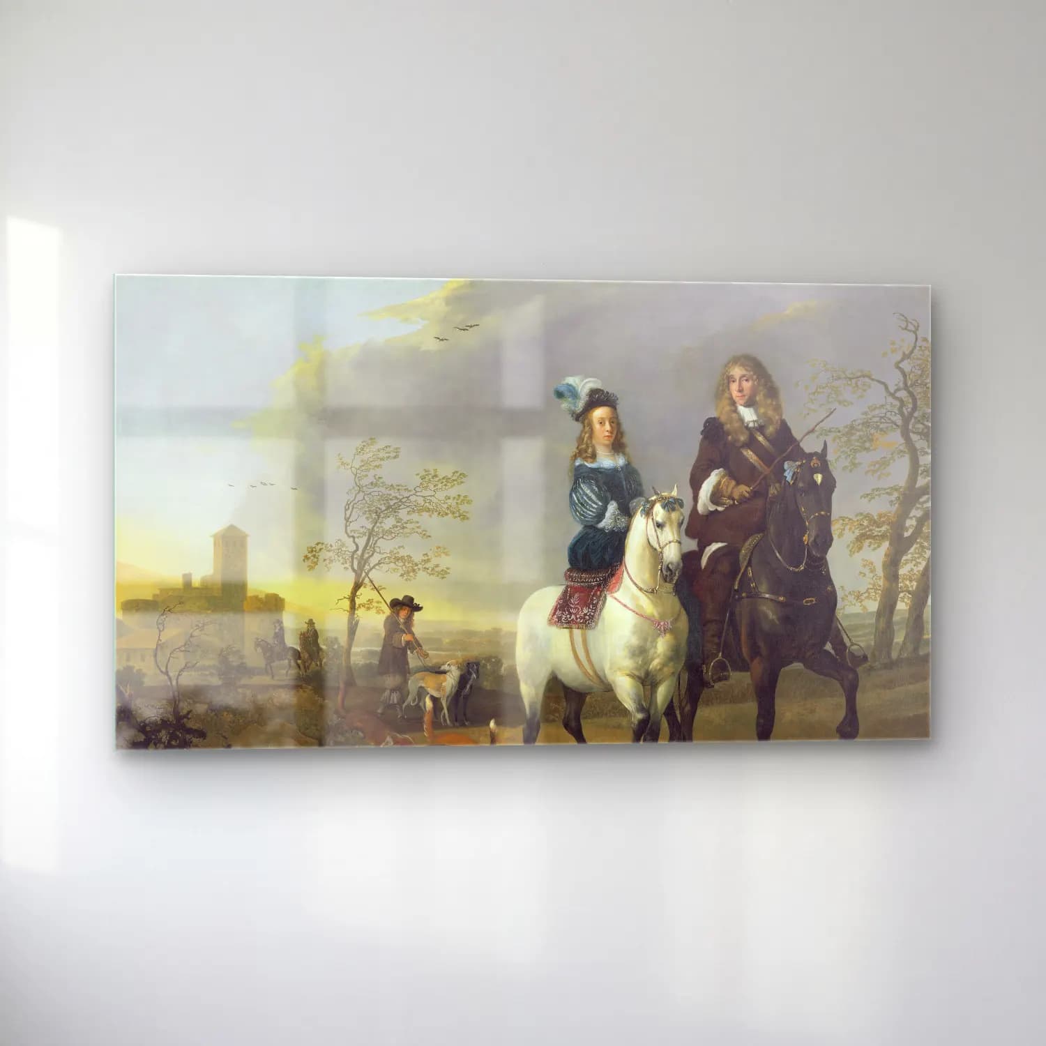 Aelbert Cuyp – Lady and Gentleman on Horseback cam tablo — sol açıdan görünüm
