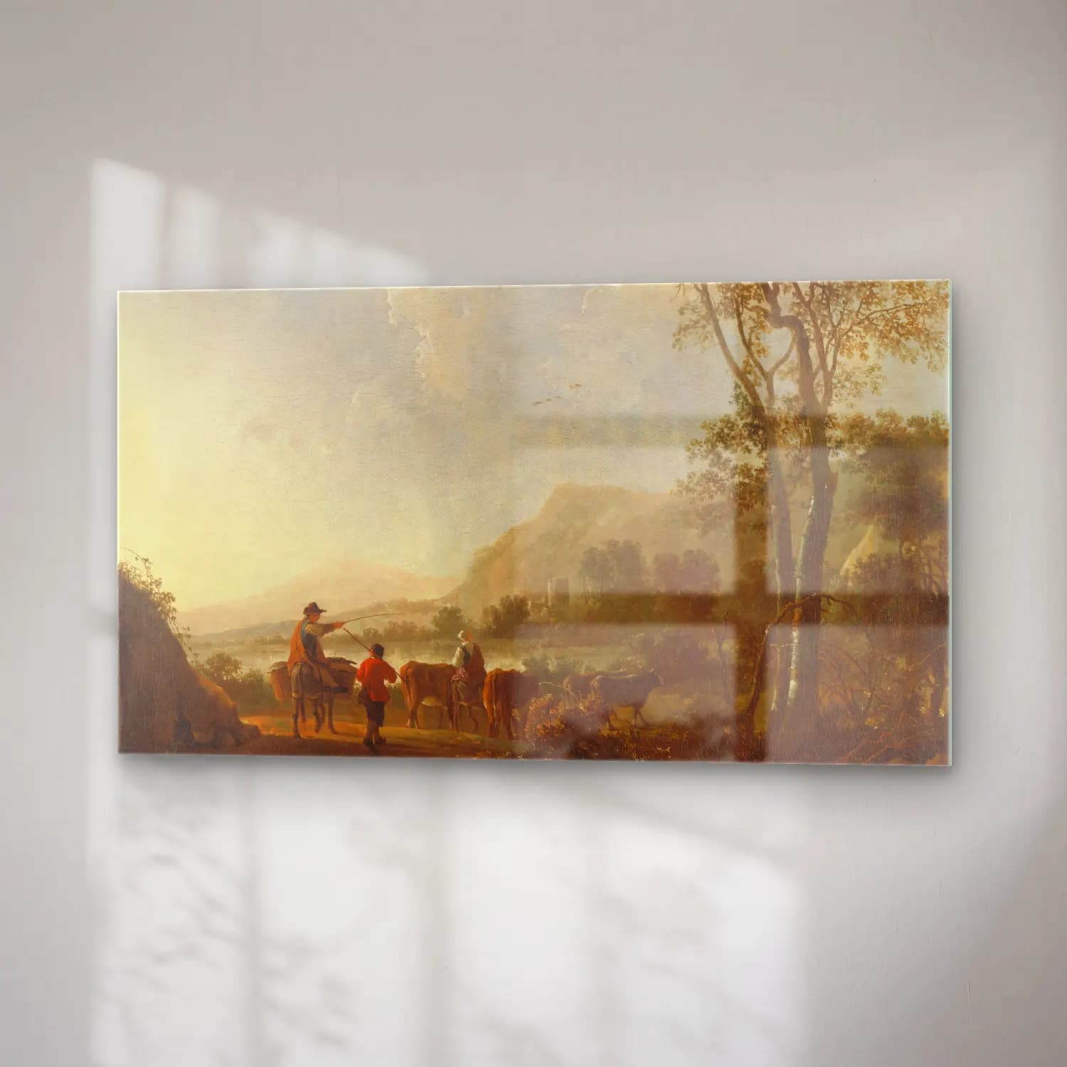 Aelbert Cuyp – Landscape with Herdsmen and Cattle cam tablo — sağ açıdan görünüm
