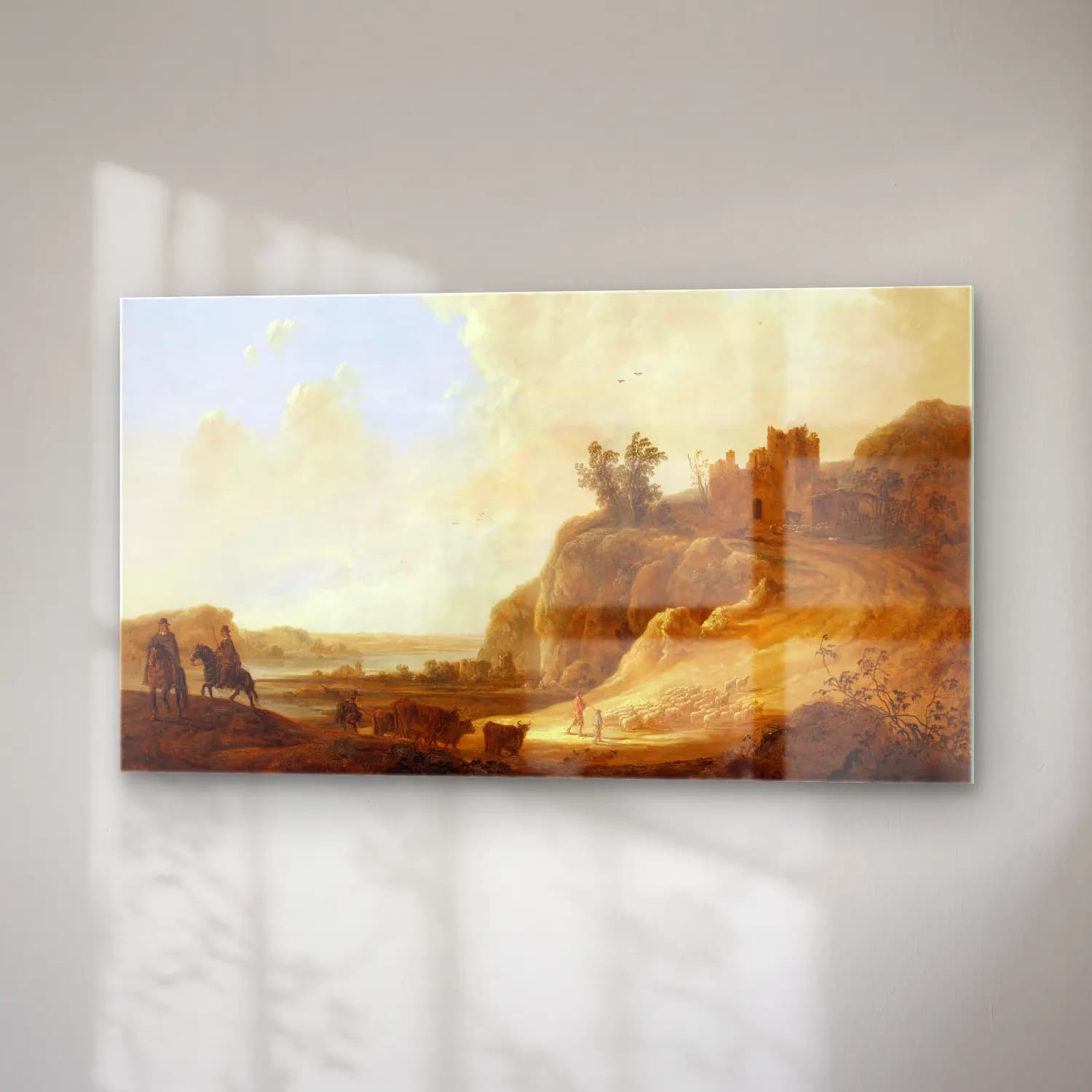 Aelbert Cuyp – Mountainous Landscape with the Ruins of a Castle cam tablo — sağ açıdan görünüm