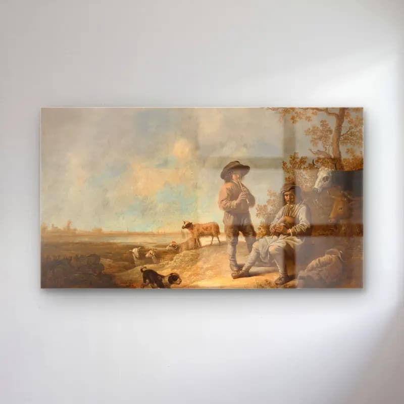 Aelbert Cuyp – Piping Shepherds (ca. 1643–44) cam tablo — Aelbert Cuyp – Piping Shepherds (ca. 1643–44) — yağlı boya koyun
