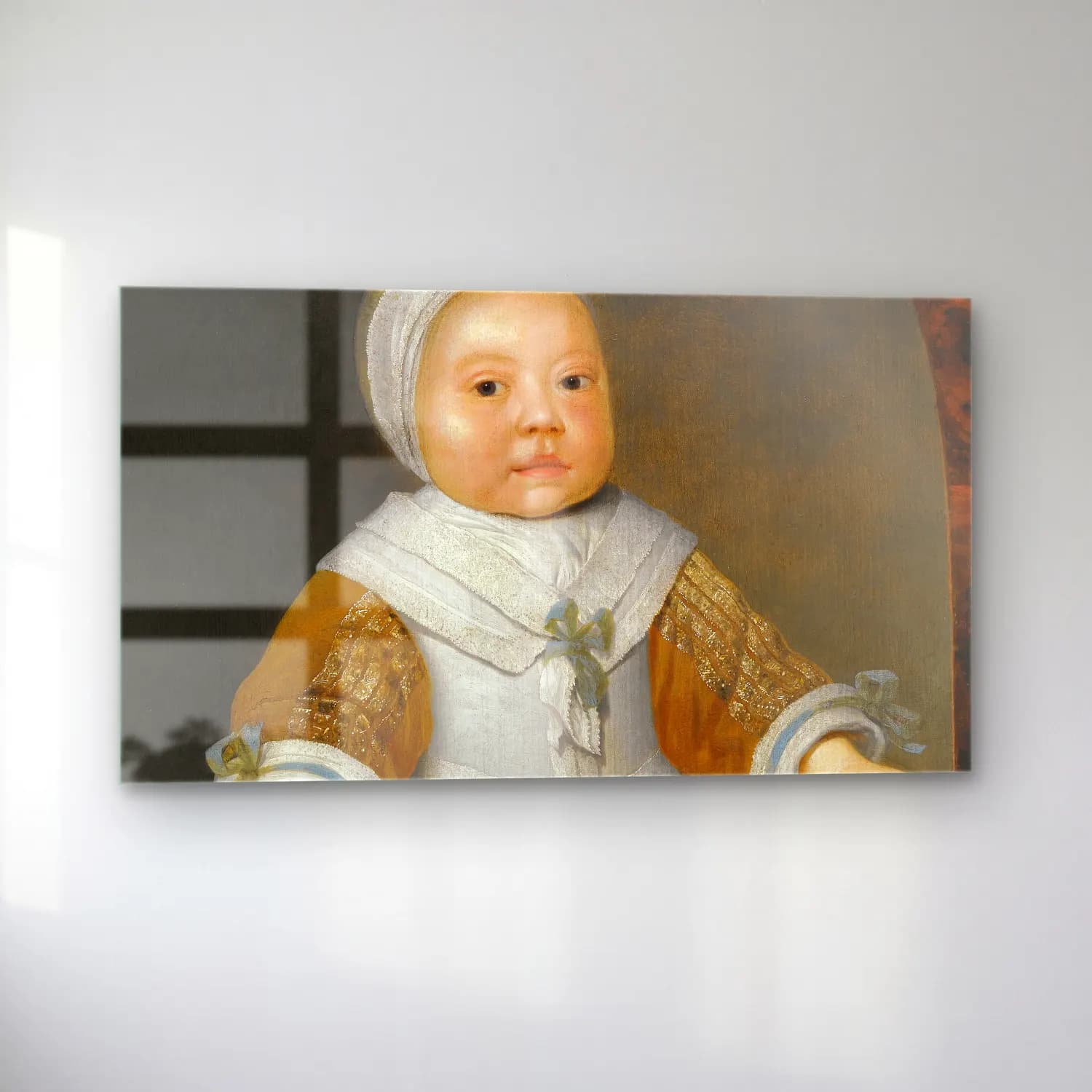Aelbert Cuyp – Portrait Of A One-Year-Old Girl Of The Van Der Burch Family cam tablo — sol açıdan görünüm