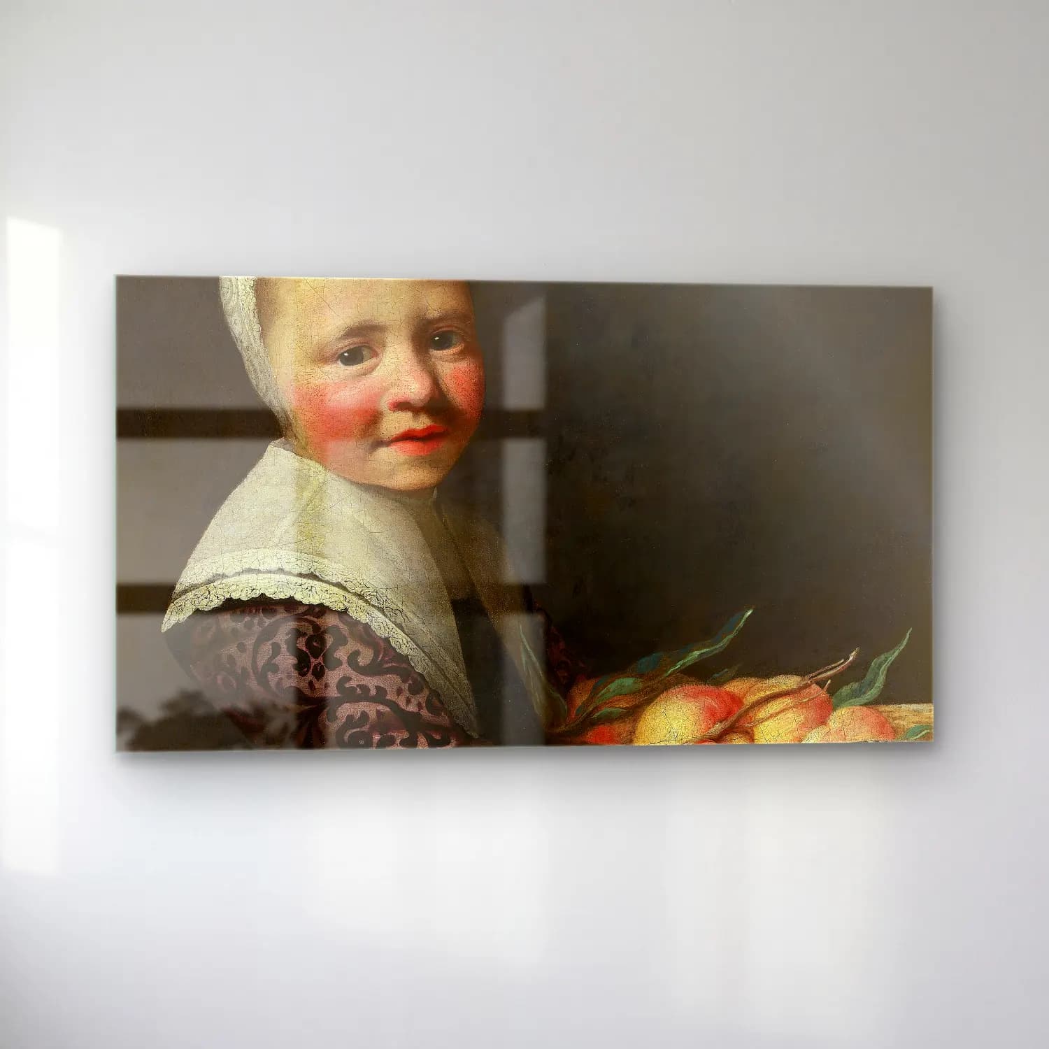 Aelbert Cuyp – Portrait of a Girl with Peaches cam tablo — sol açıdan görünüm