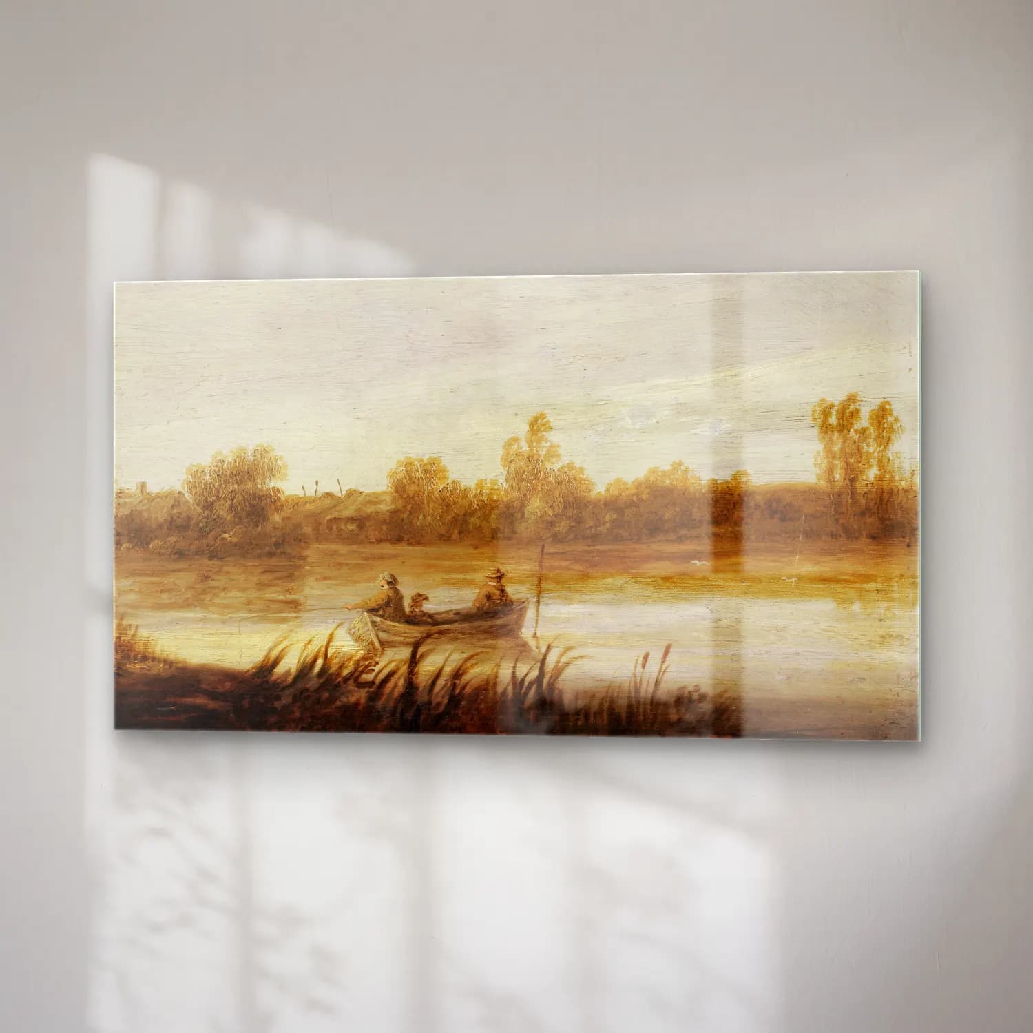 Aelbert Cuyp – River Landscape With Fishermen In A Boat cam tablo — sağ açıdan görünüm