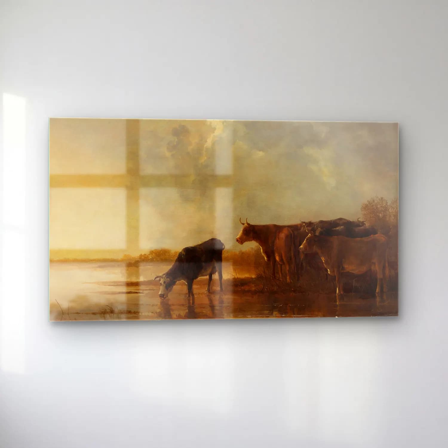 Aelbert Cuyp – River Landscape with Cows cam tablo — sol açıdan görünüm