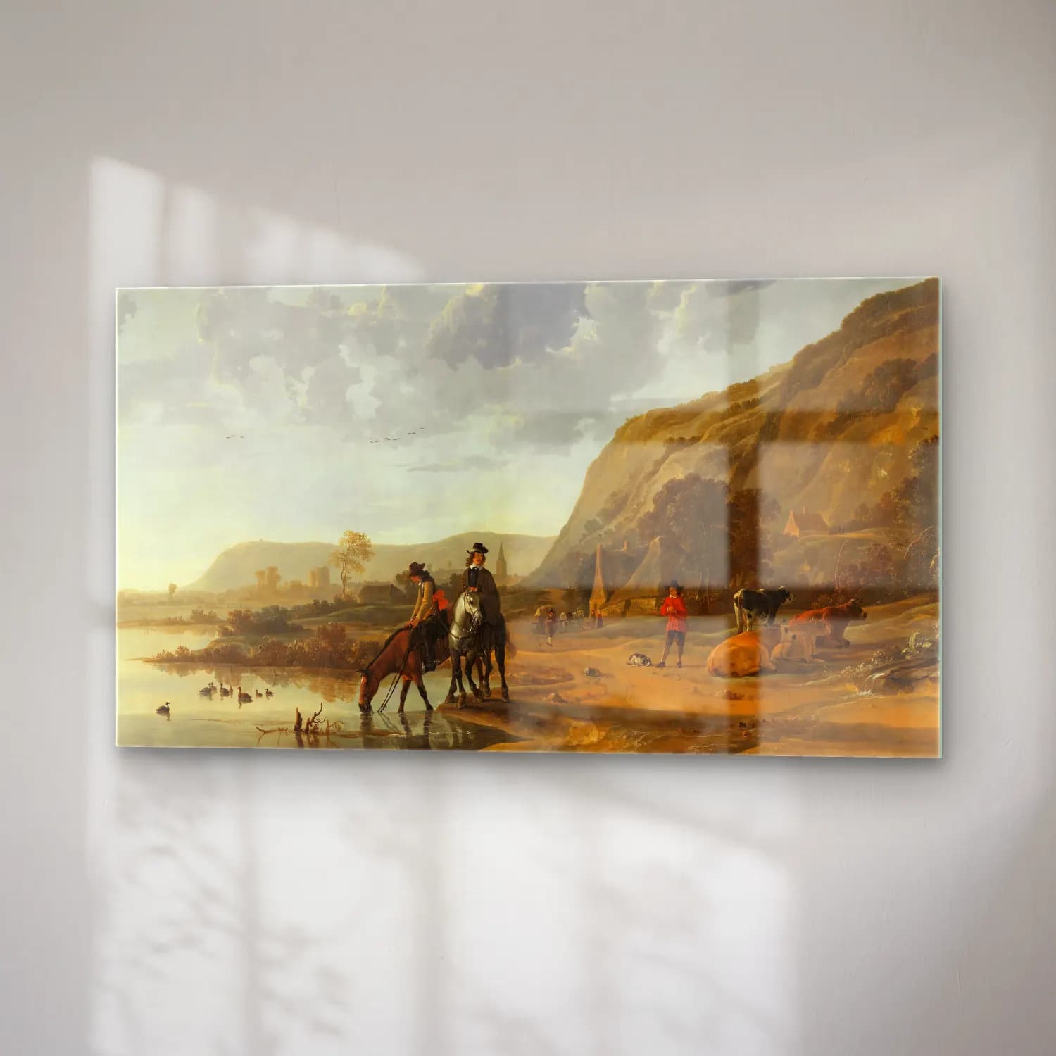 Aelbert Cuyp – River Landscape with Riders cam tablo — sağ açıdan görünüm