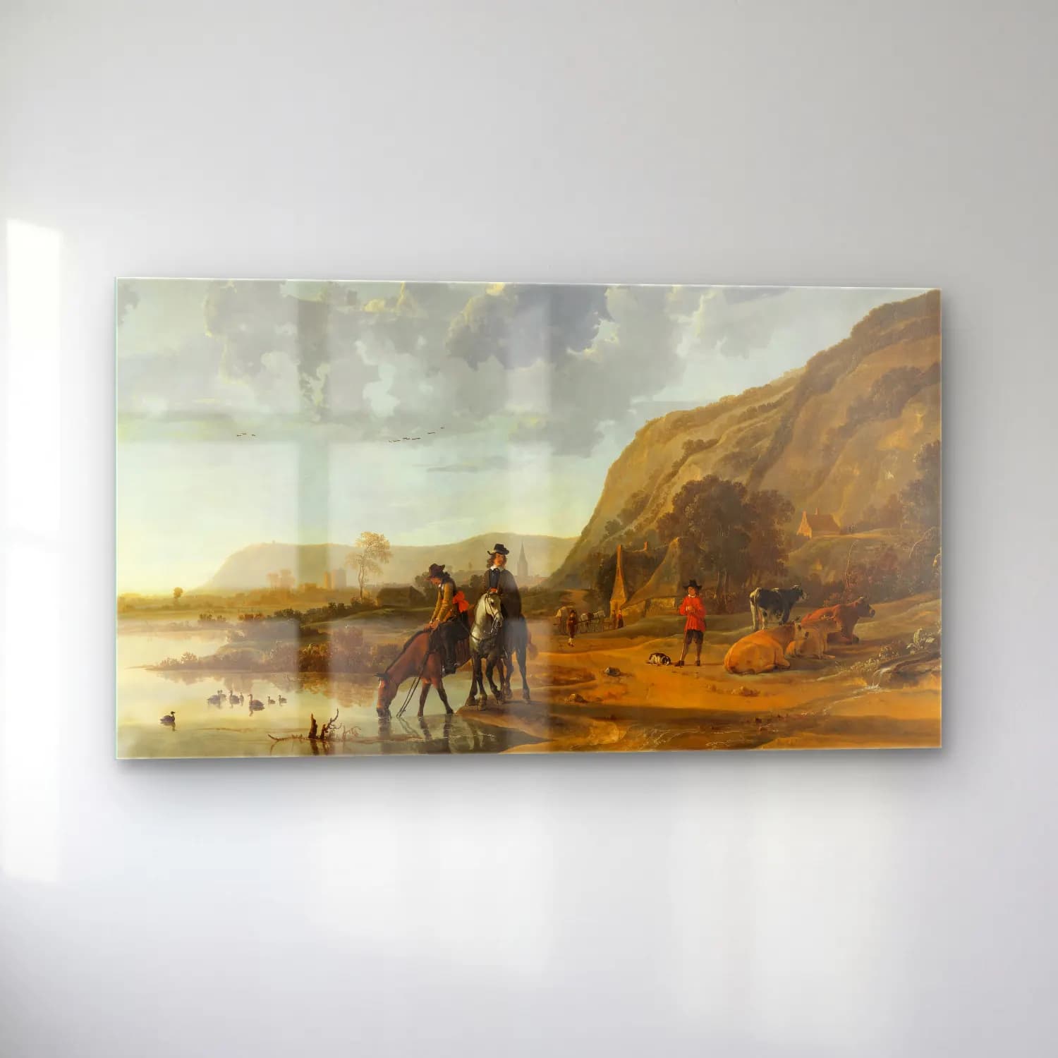 Aelbert Cuyp – River Landscape with Riders cam tablo — sol açıdan görünüm