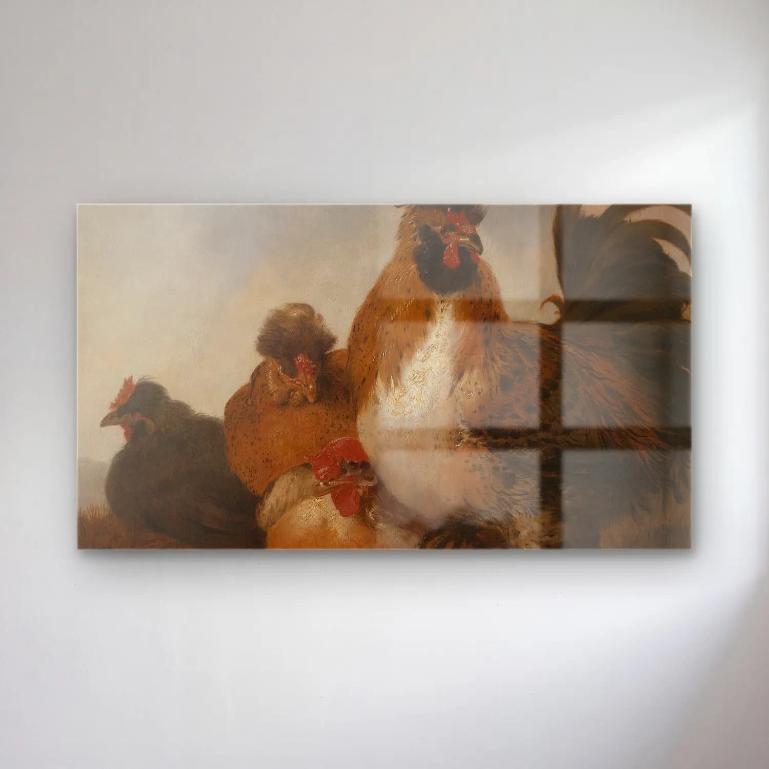 Aelbert Cuyp – Rooster and Hens Object type (17th century) cam tablo — Aelbert Cuyp – Rooster and Hens Object type (17th century) — yağlı boya horoz