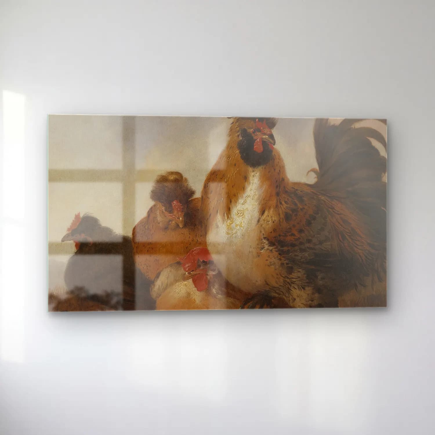 Aelbert Cuyp – Rooster and Hens Object type (17th century) cam tablo — sol açıdan görünüm