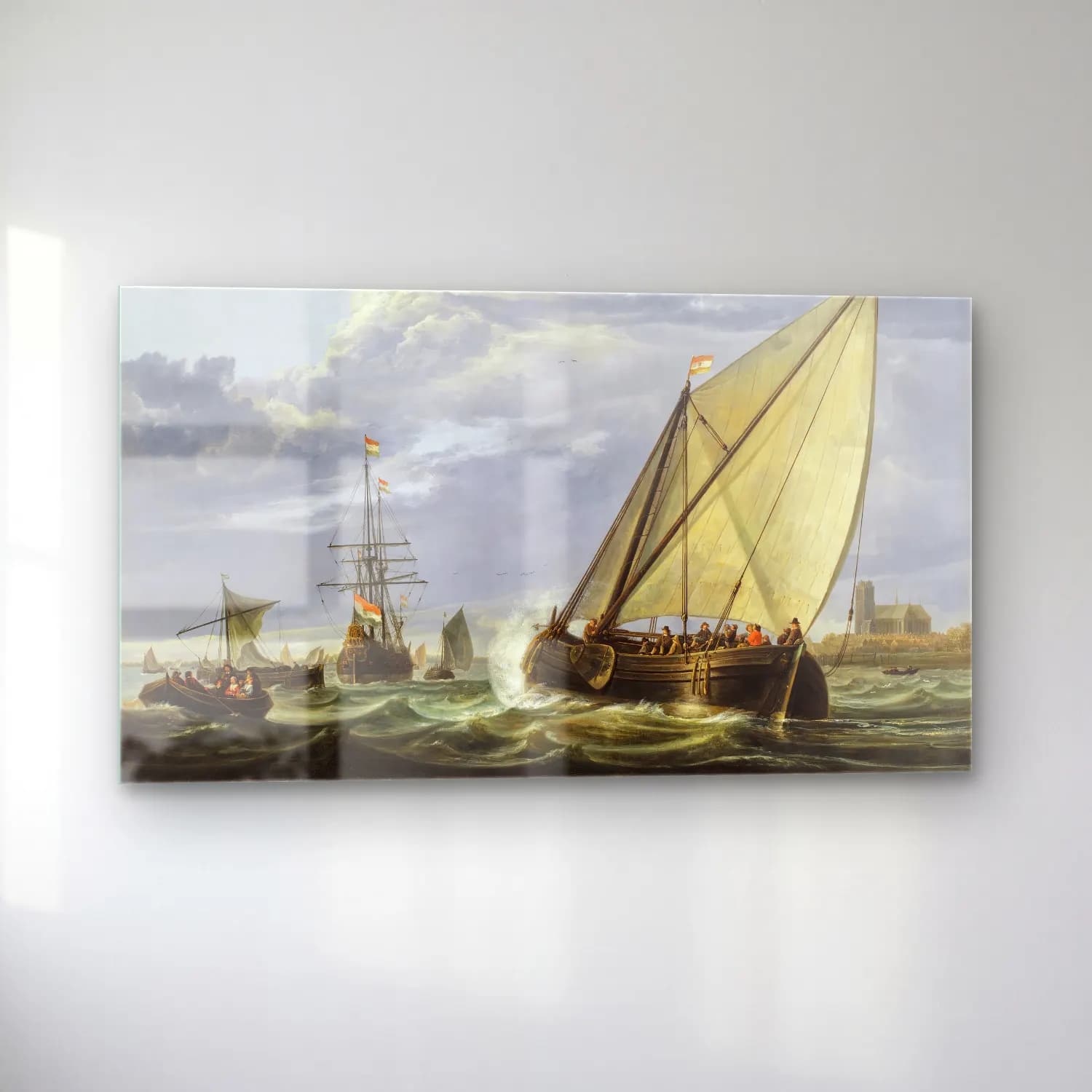 Aelbert Cuyp – Shipping on the Maas, Dordrecht (early 1650s) cam tablo — sol açıdan görünüm