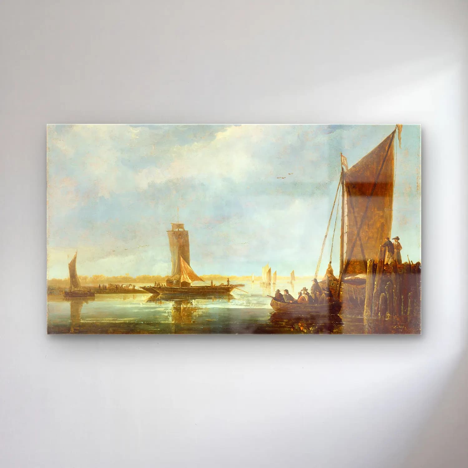 Aelbert Cuyp – The Ferry Boat cam tablo — Aelbert Cuyp – The Ferry Boat — yağlı boya liman ve tekneler