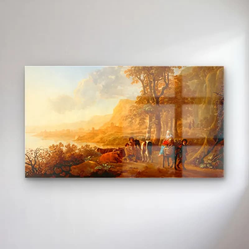 Aelbert Cuyp – The Flight into Egypt (circa 1655) cam tablo — Aelbert Cuyp – The Flight into Egypt (circa 1655) — yağlı boya dini sahne