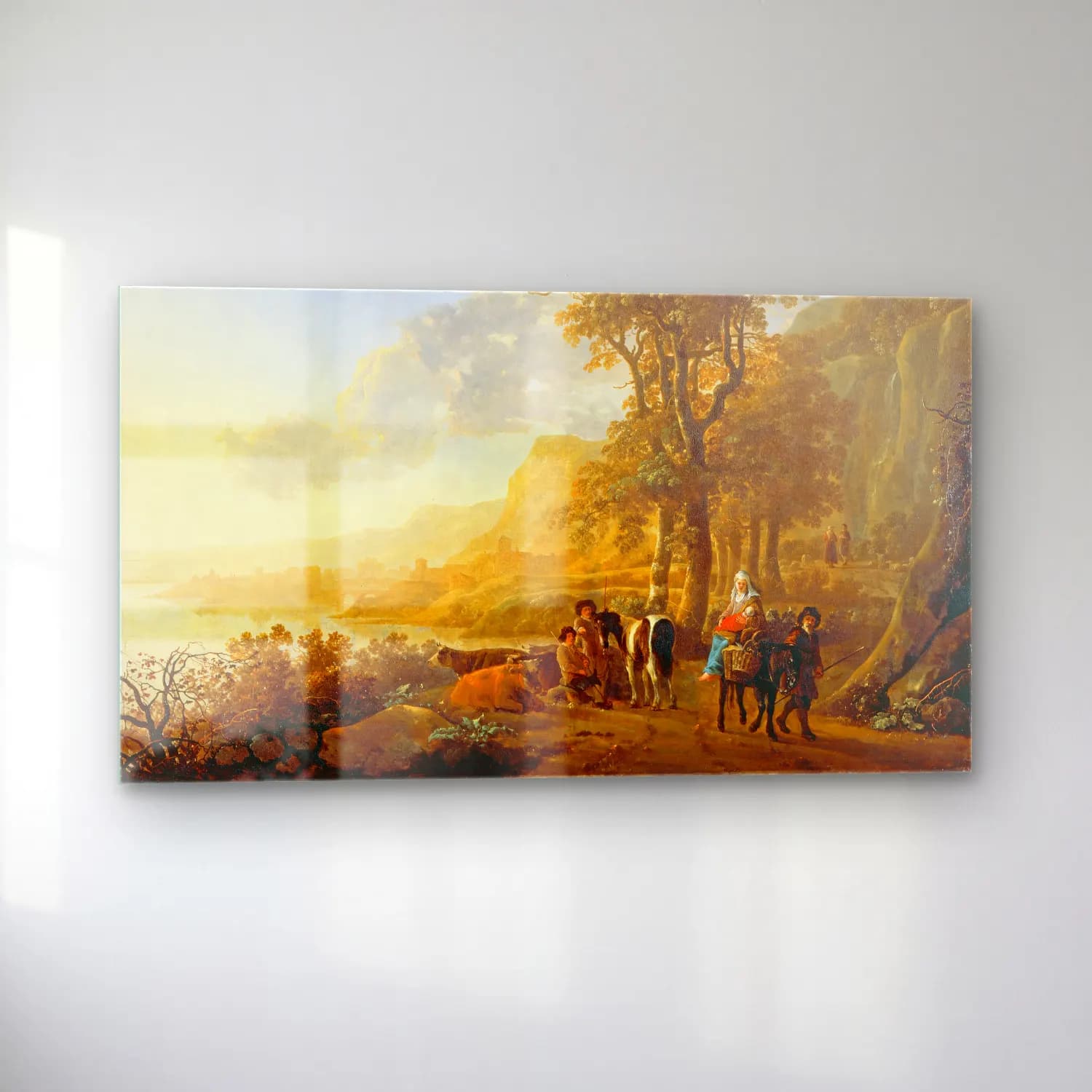 Aelbert Cuyp – The Flight into Egypt (circa 1655) cam tablo — sol açıdan görünüm