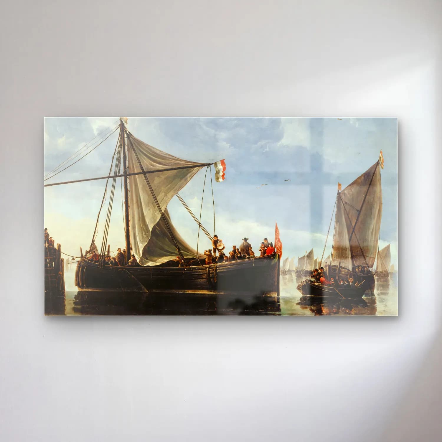 Aelbert Cuyp – The Passage Boat cam tablo — Aelbert Cuyp – The Passage Boat — yağlı boya liman ve tekneler