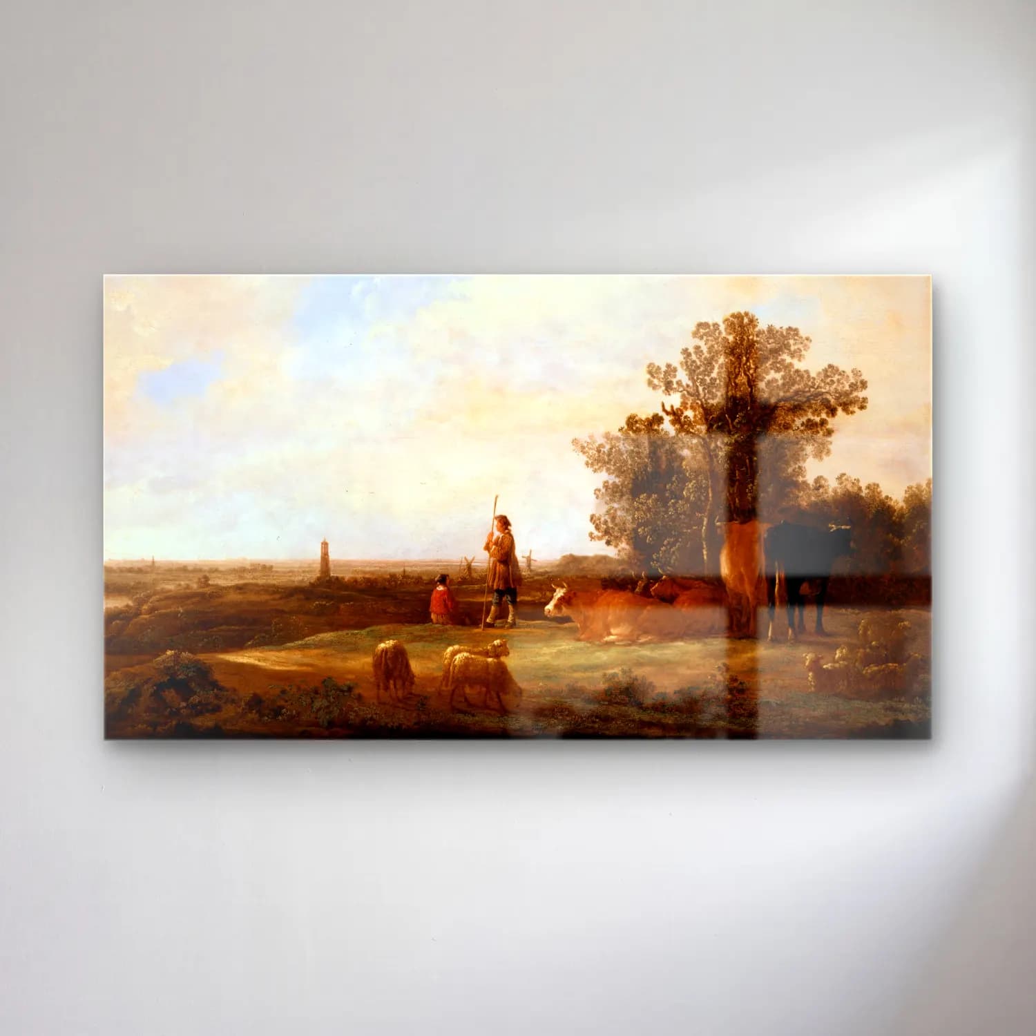 Aelbert Cuyp – View on a Plain cam tablo — Aelbert Cuyp – View on a Plain — yağlı boya koyun