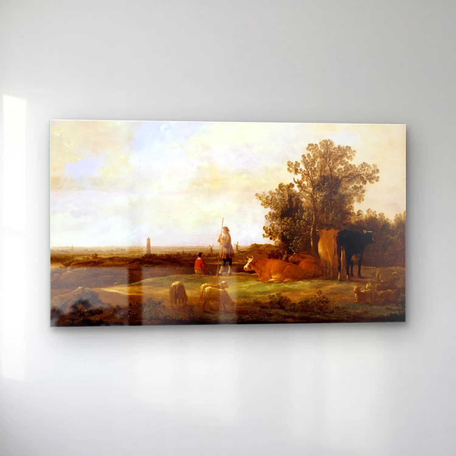 Aelbert Cuyp – View on a Plain cam tablo — sol açıdan görünüm