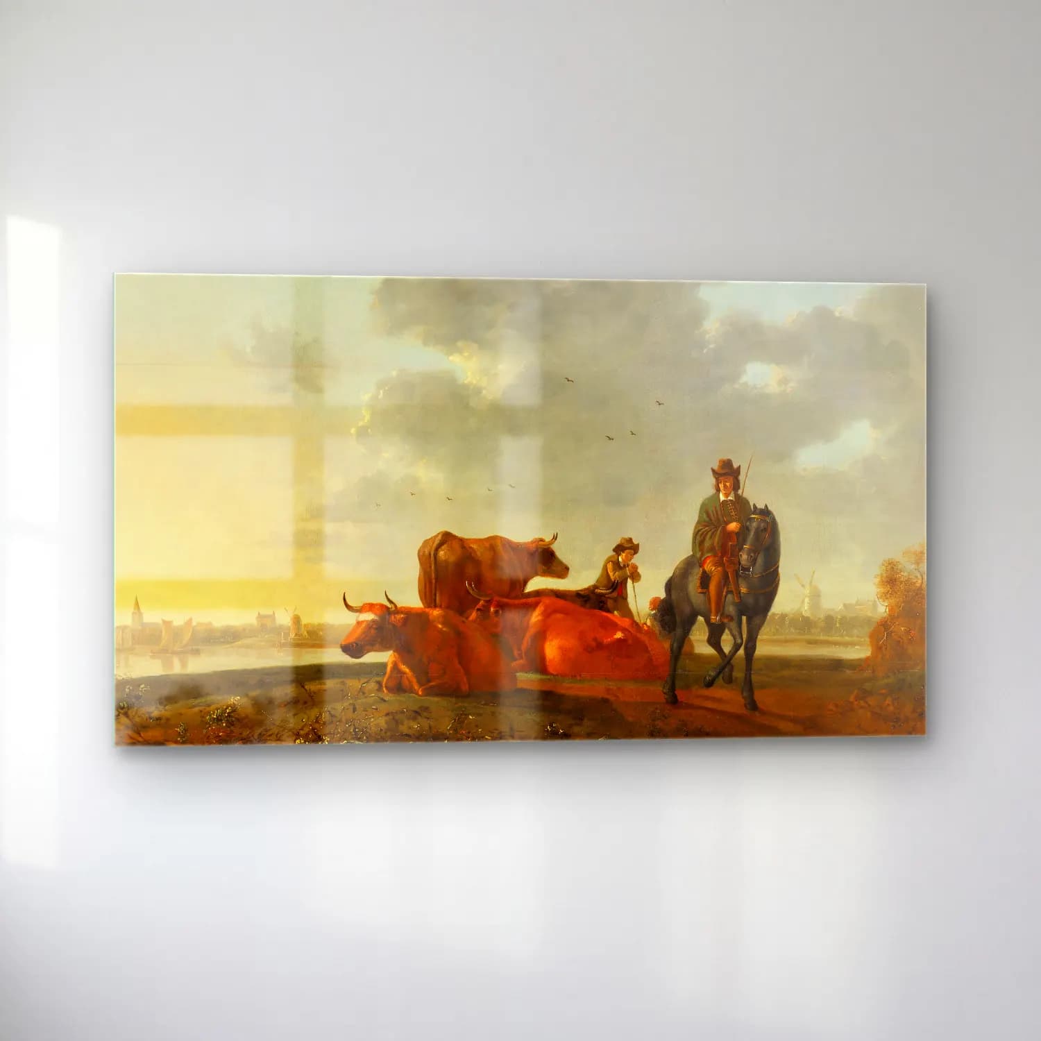 Aelbert Cuyp – Weide am Fluss cam tablo — sol açıdan görünüm