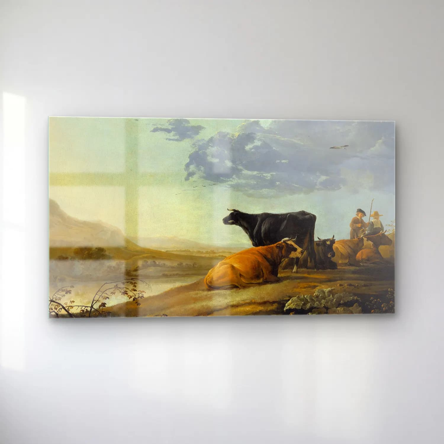Aelbert Cuyp – Young Herdsmen with Cows (ca. 1655–60) cam tablo — sol açıdan görünüm