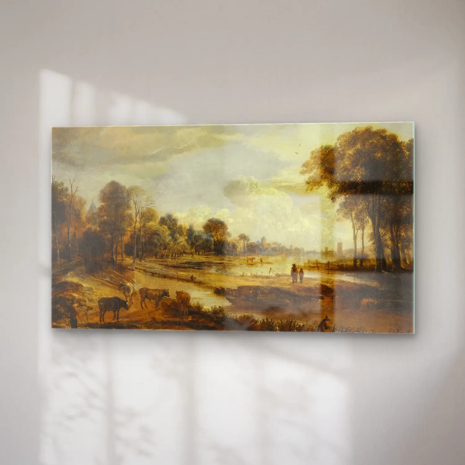 Aert van der Neer – Landscape with an Inn cam tablo — sağ açıdan görünüm