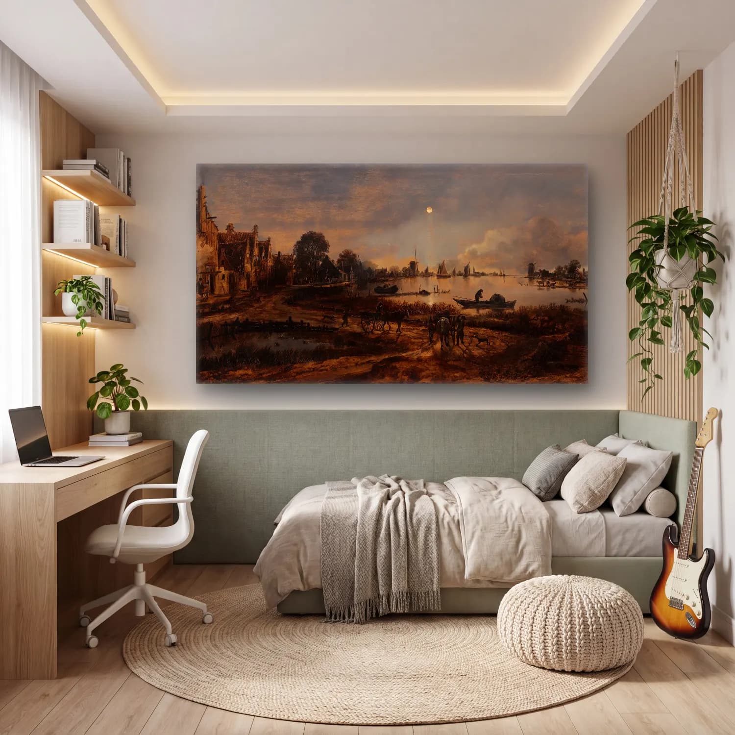 Aert van der Neer – River View cam tablo — genç odasında