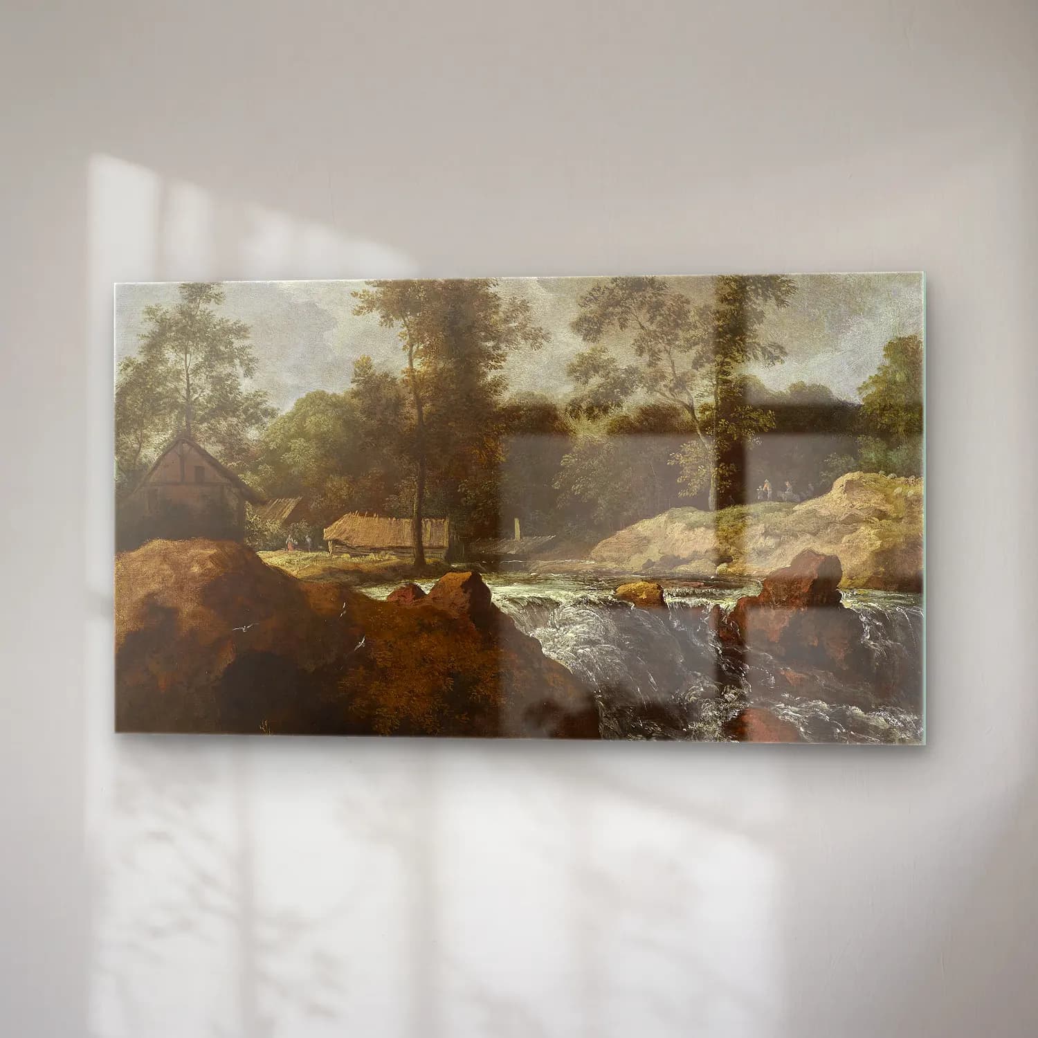 Allaert van Everdingen – Landscape with Waterfall cam tablo — sağ açıdan görünüm