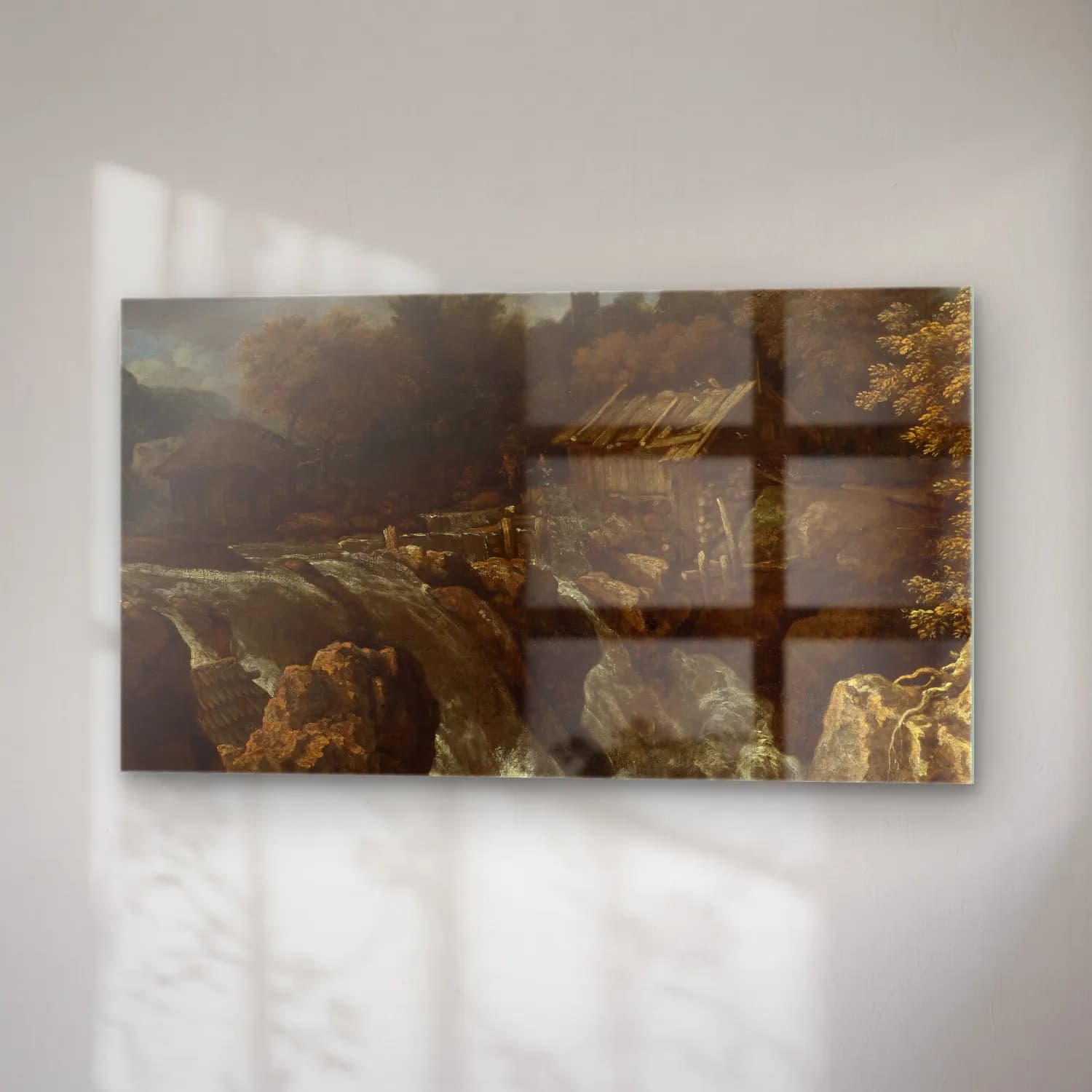 Allaert van Everdingen – Landscape with a waterfall cam tablo — sağ açıdan görünüm
