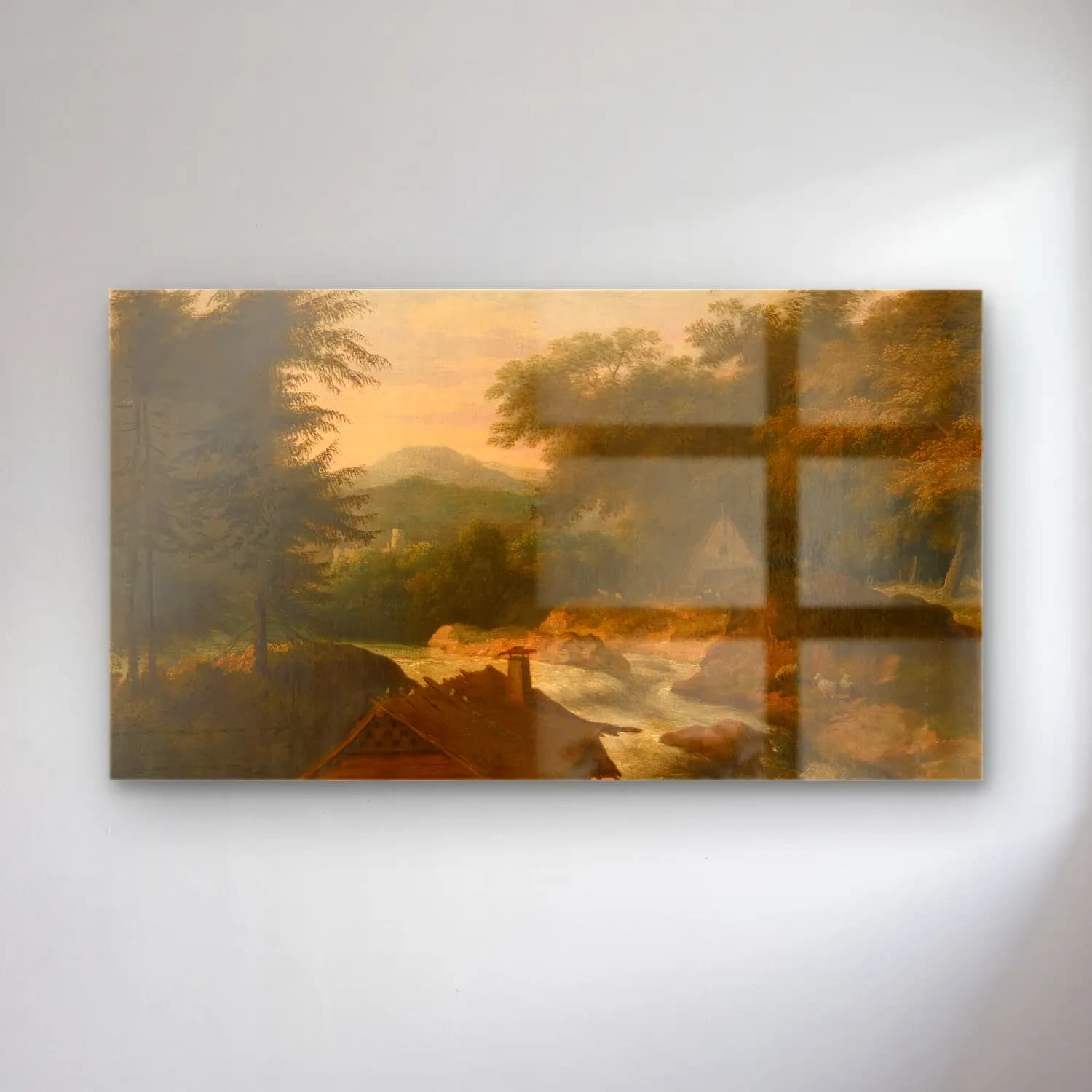 Allaert van Everdingen – River Landscape With Cottage cam tablo — Allaert van Everdingen – River Landscape With Cottage — yağlı boya kırda nehir