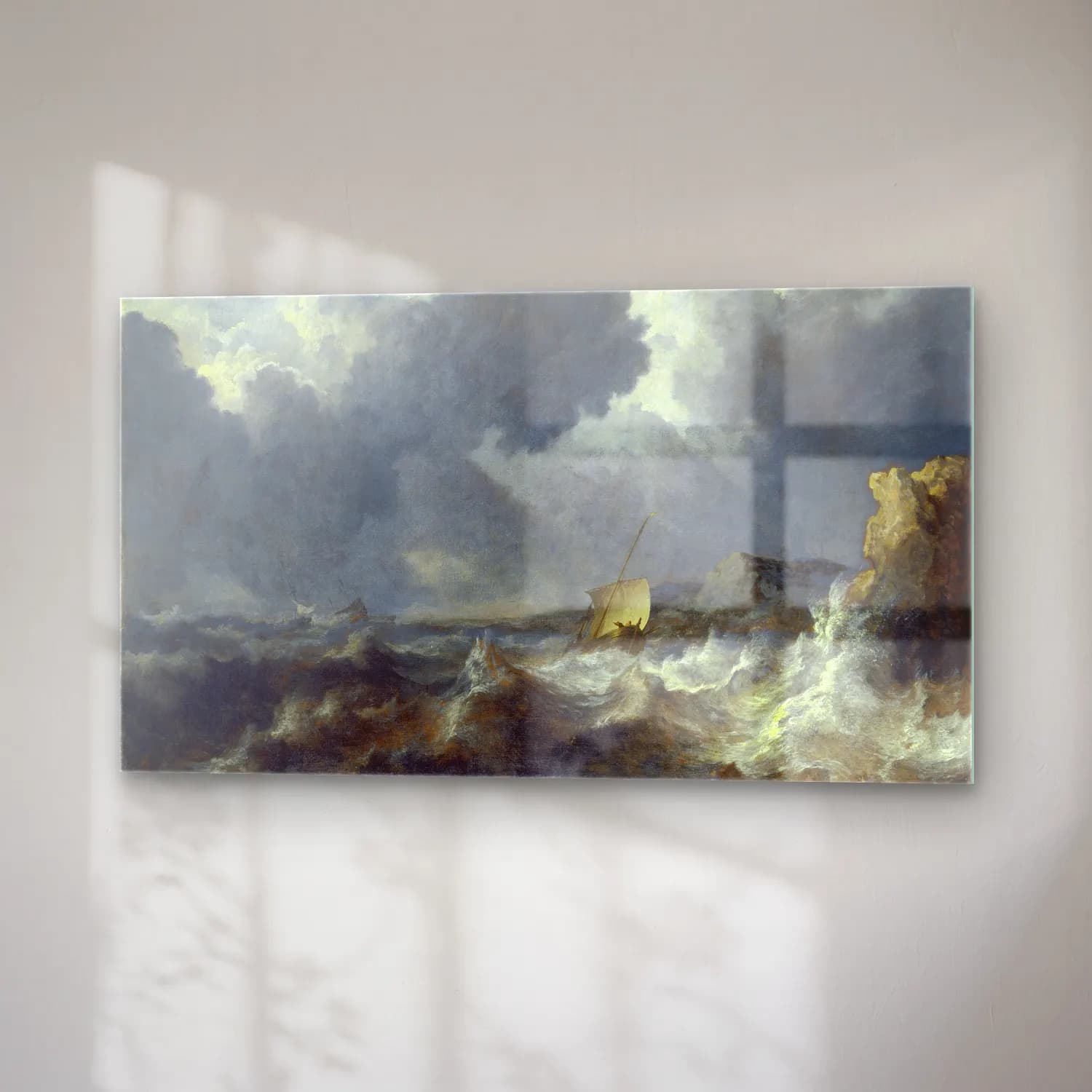 Allaert van Everdingen – Stormy Sea (ca. 1643 – 1644) cam tablo — sağ açıdan görünüm