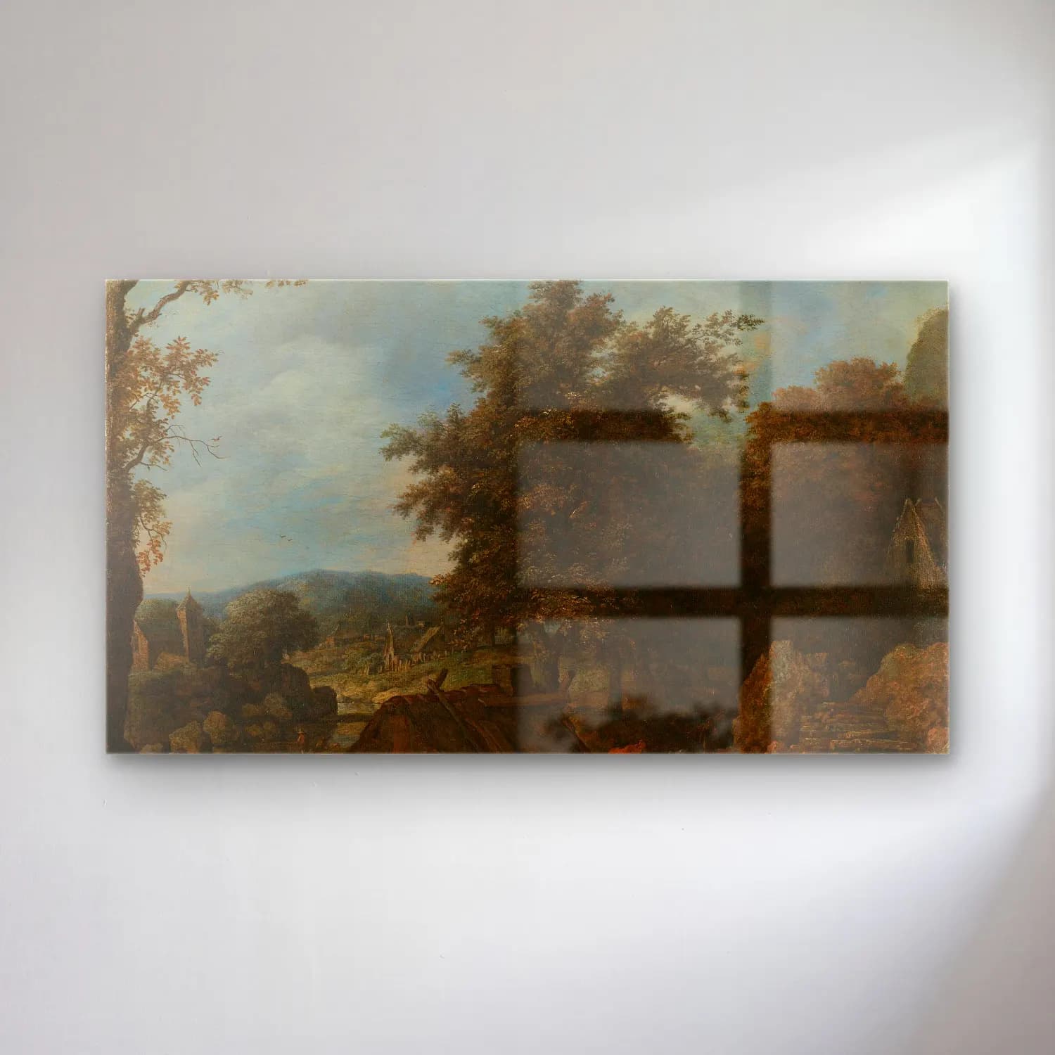 Allaert van Everdingen – Swedish Landscape with a Water Mill cam tablo — Allaert van Everdingen – Swedish Landscape with a Water Mill — yağlı boya kırda nehir