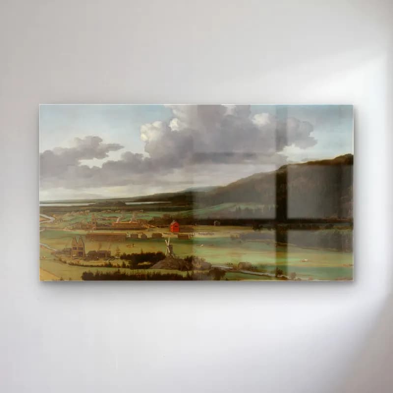 Allaert van Everdingen – Swedish Landscape with a Waterfall cam tablo — Allaert van Everdingen – Swedish Landscape with a Waterfall — yağlı boya kırda nehir