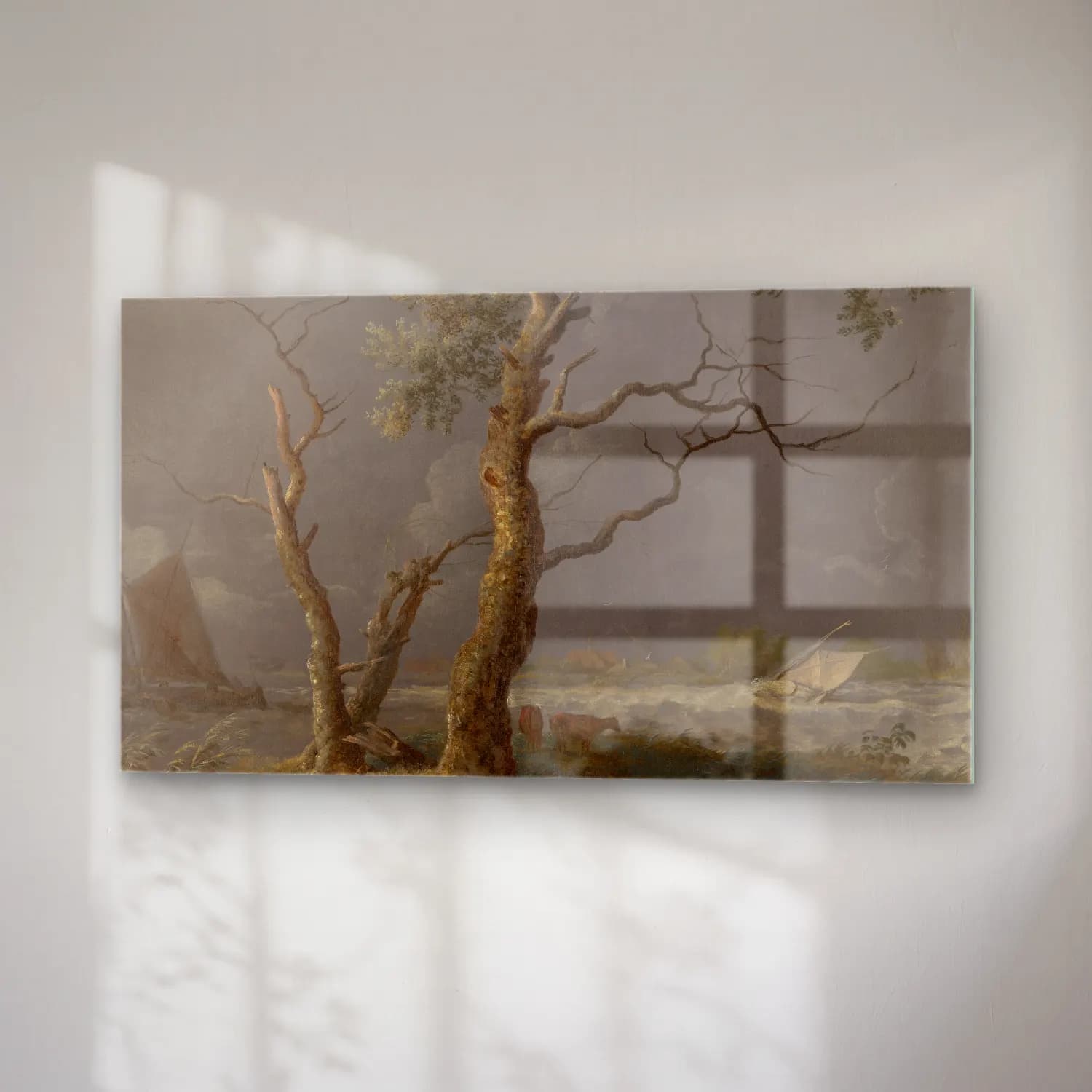 Allaert van Everdingen – Trees by the water (circa 1650) cam tablo — sağ açıdan görünüm