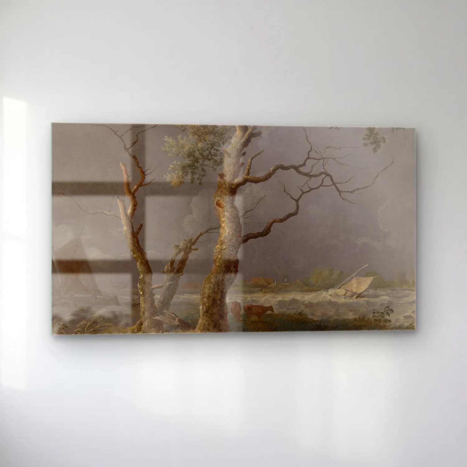 Allaert van Everdingen – Trees by the water (circa 1650) cam tablo — sol açıdan görünüm
