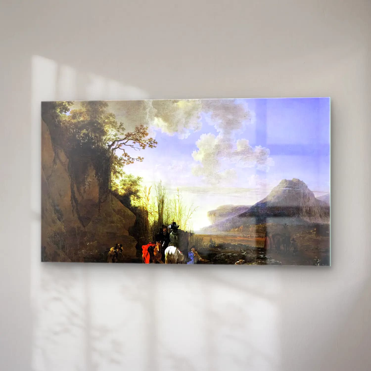 Jan Asselyn – Coastal Scene with Resting Riders cam tablo — sağ açıdan görünüm
