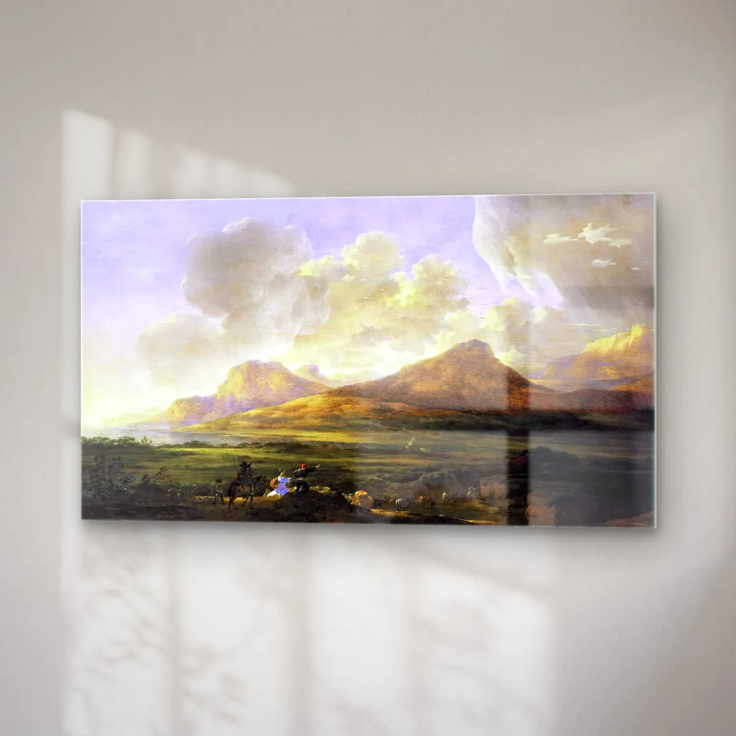 Jan Asselyn – River Bank with Herdsmen cam tablo — sağ açıdan görünüm