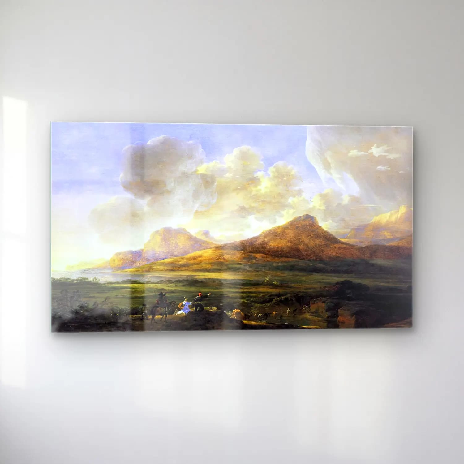 Jan Asselyn – River Bank with Herdsmen cam tablo — sol açıdan görünüm