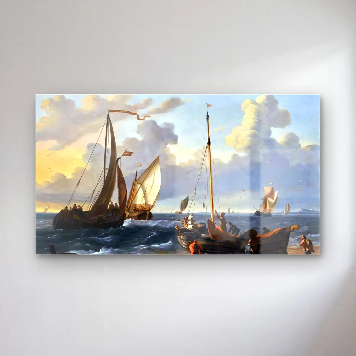 Ludolf Backhuysen – A Fishing Pink cam tablo — Ludolf Backhuysen – A Fishing Pink — yağlı boya yelken yarışı