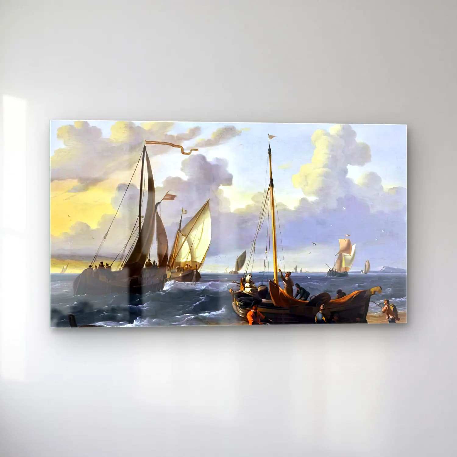 Ludolf Backhuysen – A Fishing Pink cam tablo — sol açıdan görünüm