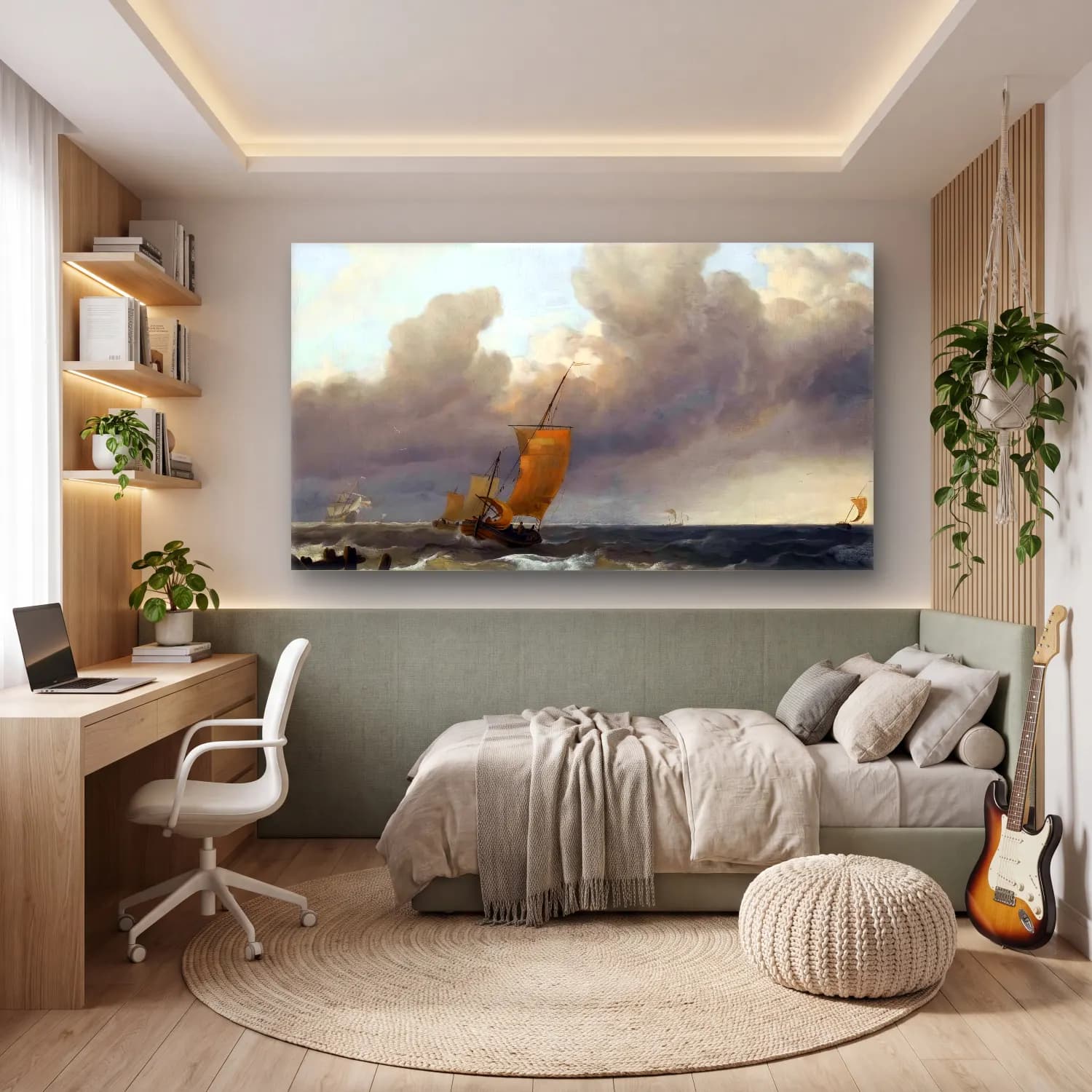 Ludolf Backhuysen – Shipping by the Dutch Coast cam tablo — genç odasında