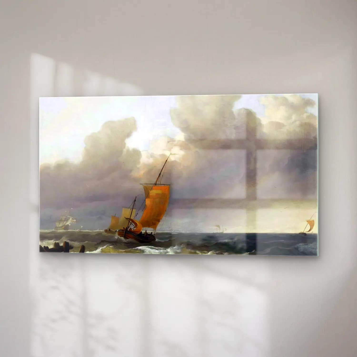 Ludolf Backhuysen – Shipping by the Dutch Coast cam tablo — sağ açıdan görünüm