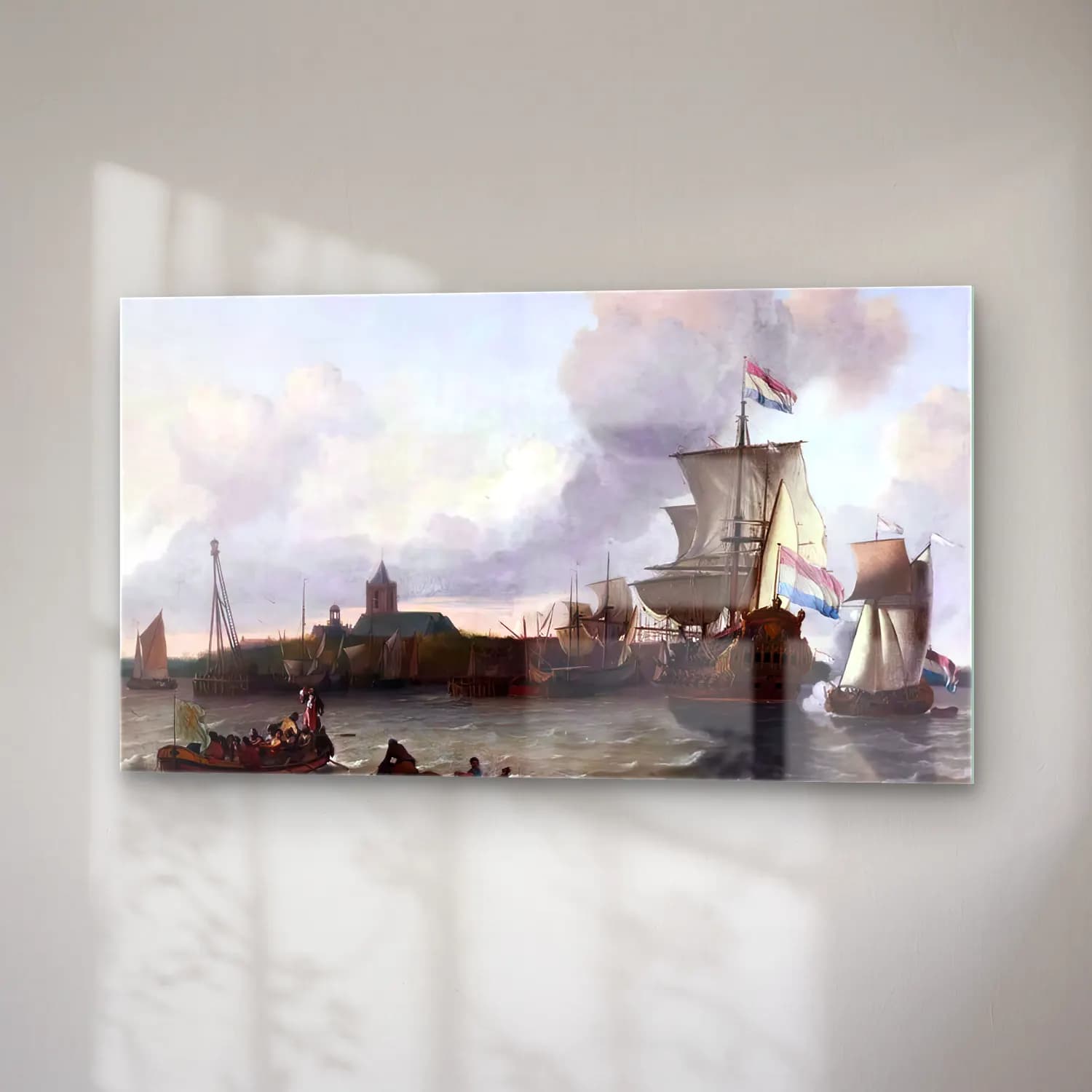 Ludolf Backhuysen – View from the Nieuwe Maas River towards the City of… cam tablo — sağ açıdan görünüm