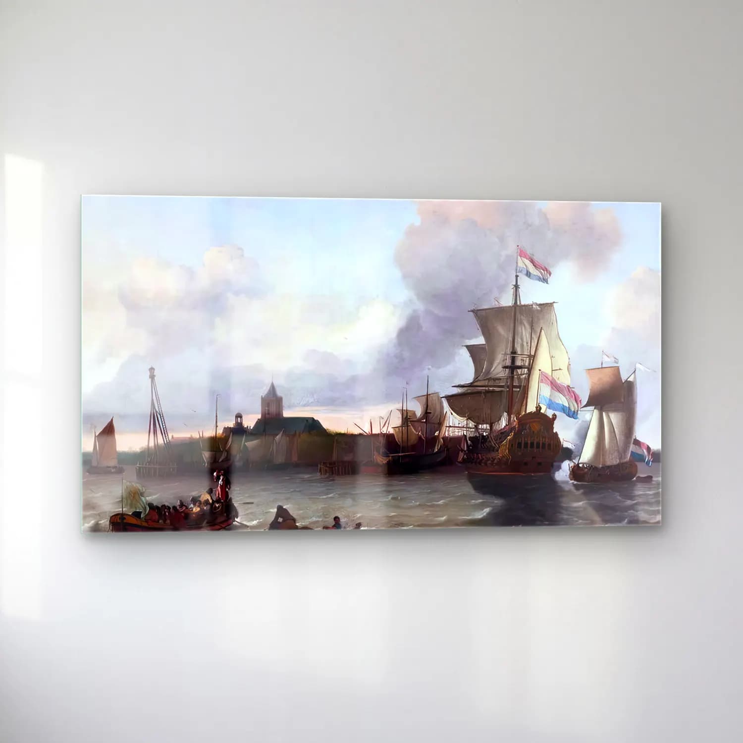 Ludolf Backhuysen – View from the Nieuwe Maas River towards the City of… cam tablo — sol açıdan görünüm