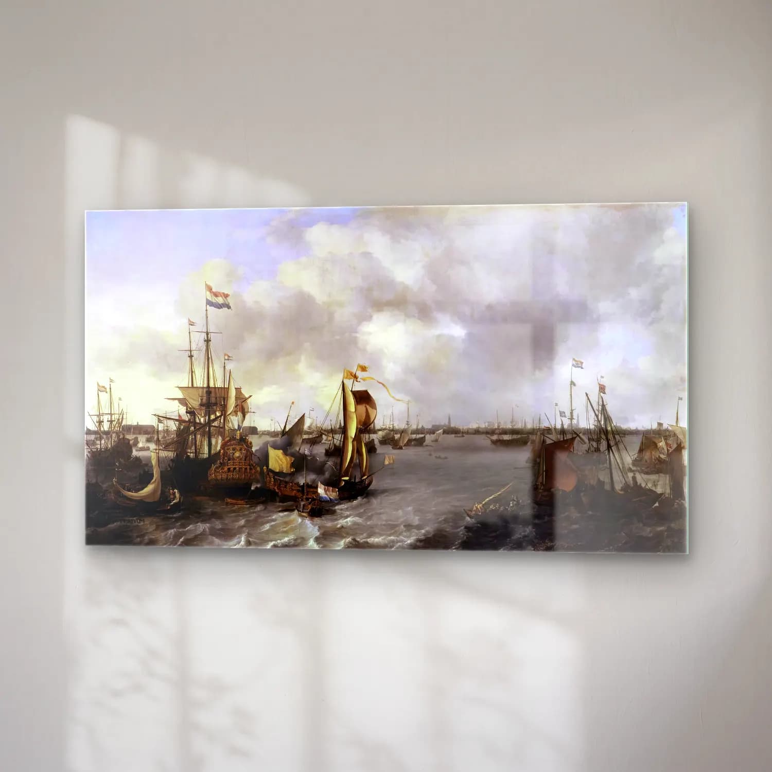 Ludolf Backhuysen – View of Amsterdam with Ships on the Ij cam tablo — sağ açıdan görünüm