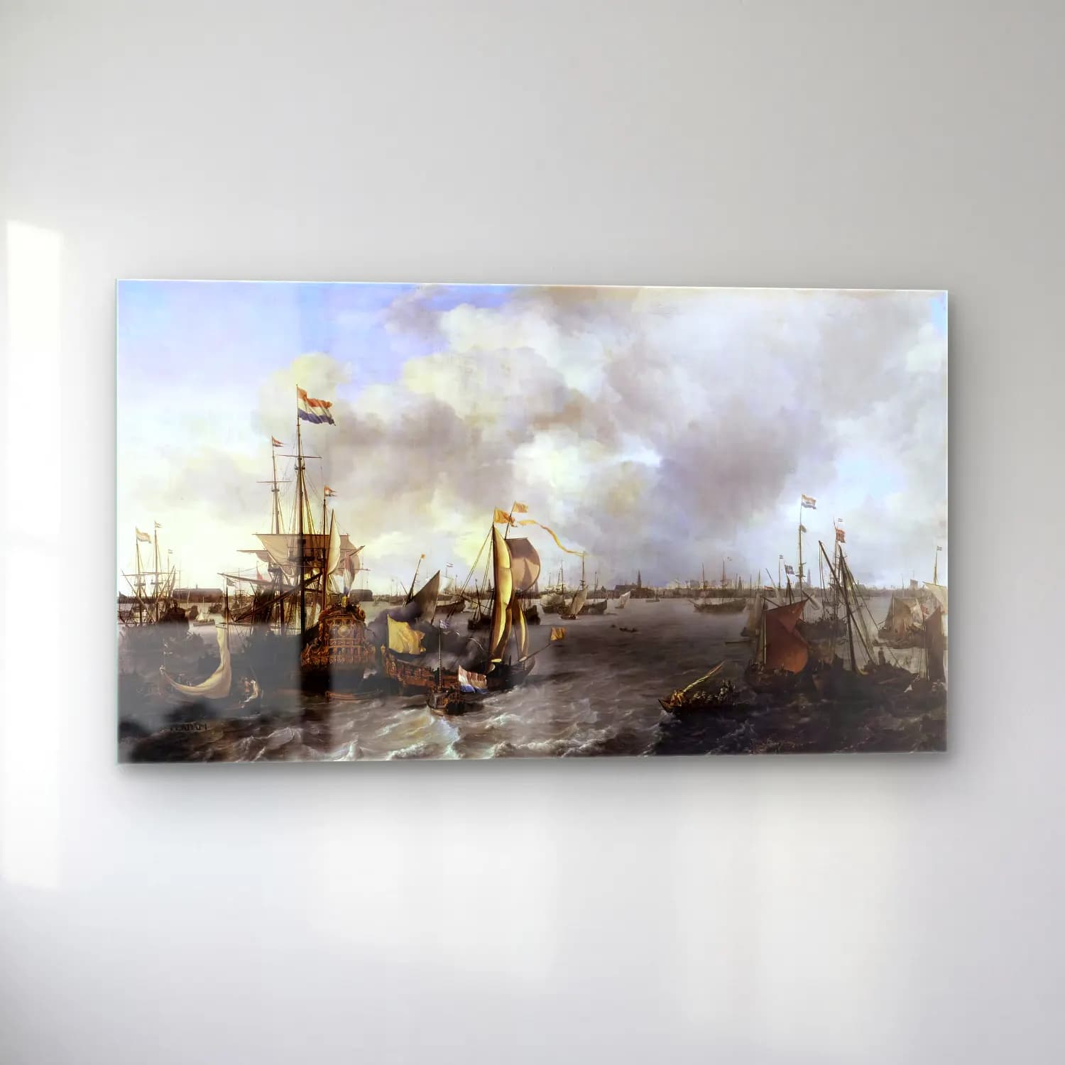 Ludolf Backhuysen – View of Amsterdam with Ships on the Ij cam tablo — sol açıdan görünüm