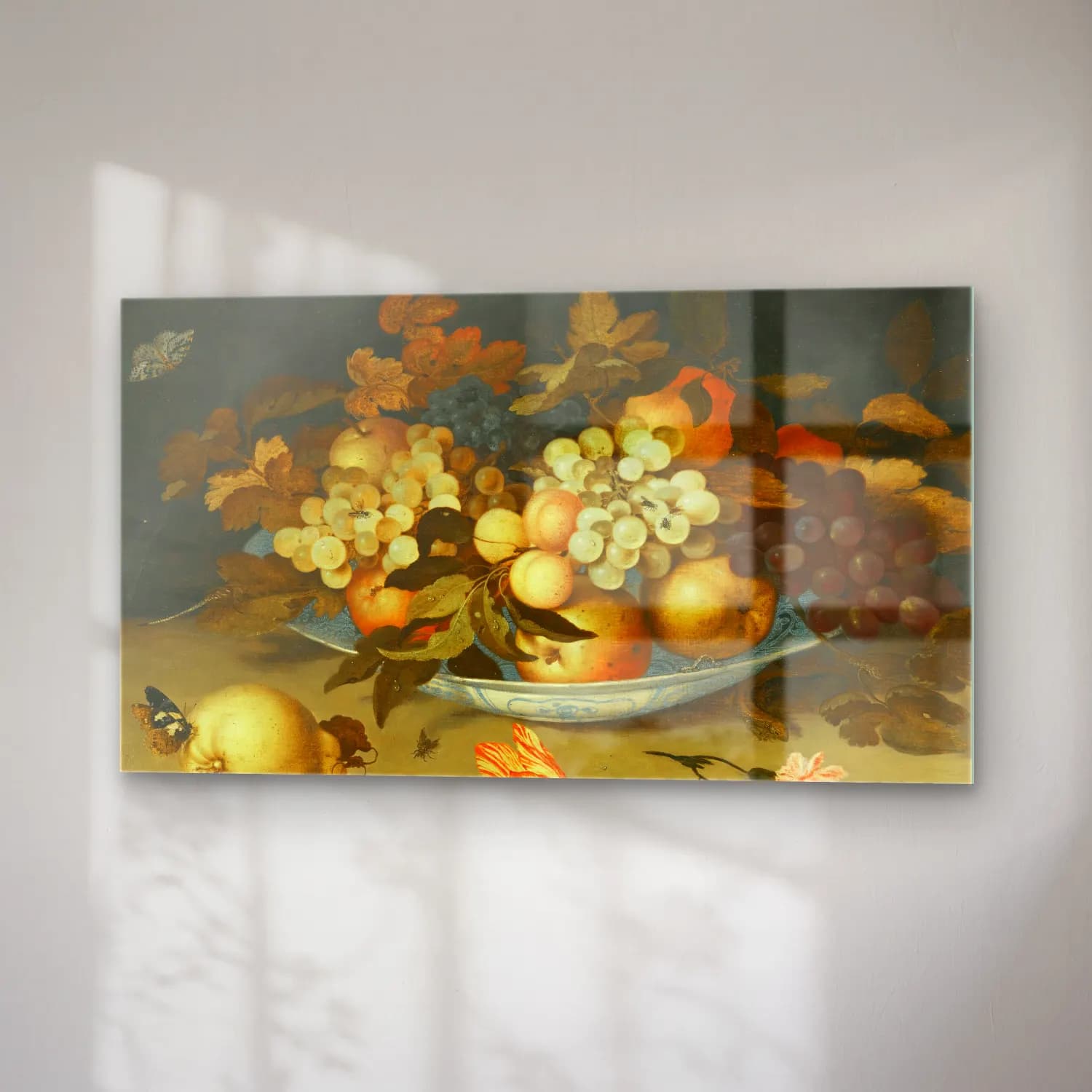 Balthasar van der Ast – A Still Life With A Delft Bowl Containing Fruit, On A Ledge… cam tablo — sağ açıdan görünüm